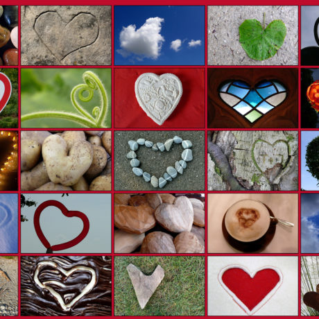 Grußkarte viele Herzen