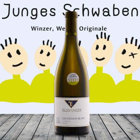 2022er<br>SAUVIGNON BLANC<br>"Junges Schwaben"<br>Fumé blanc<br>trocken<br>93 Punkte Falstaff Sauvignon Trophy